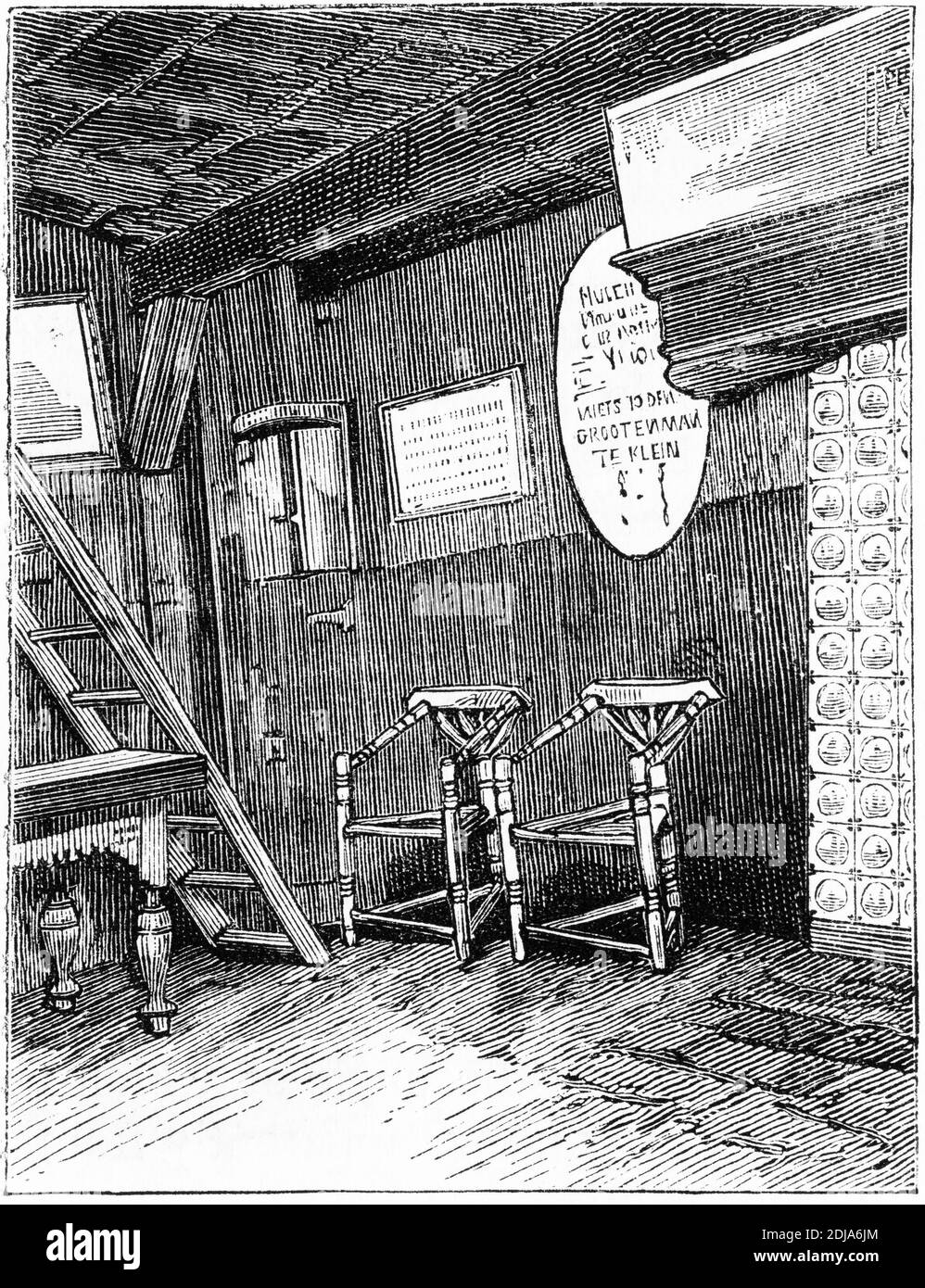 Gravure de la maison de Pierre le Grand ou Pyotr Alekseevich qui a dirigé le Tsardom de Russie et plus tard l'Empire russe du 7 mai 1682 jusqu'à sa mort en 1725. Banque D'Images