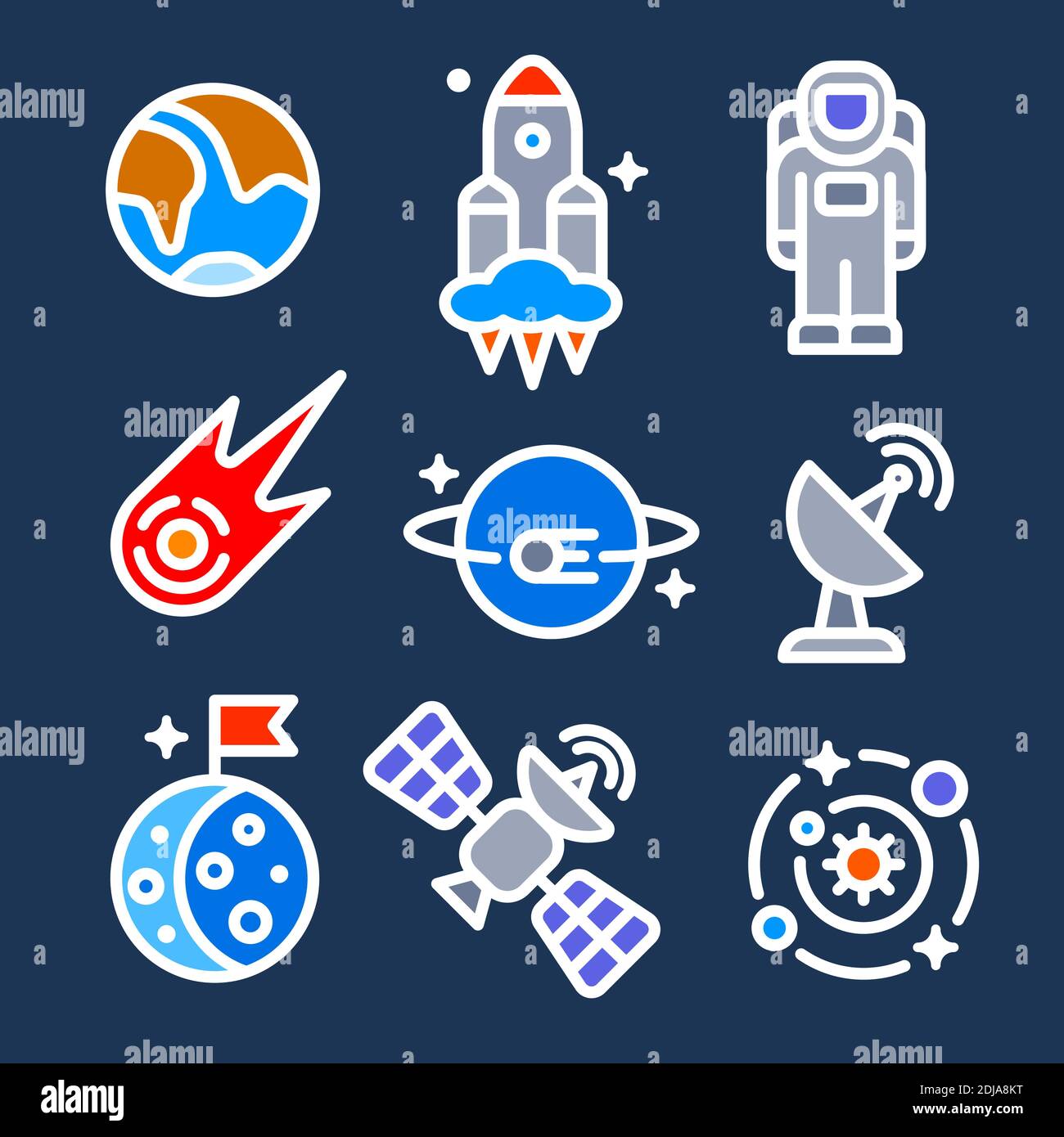 Ensemble d'icônes d'espace illustration avec un style de contour minimal pour le Web, la page d'arrivée, les autocollants et l'arrière-plan Illustration de Vecteur Ensemble d'icônes d'espace illustration avec un style de contour minimal pour le Web, la page d'arrivée, les autocollants et l'arrière-plan Illustration de Vecteur