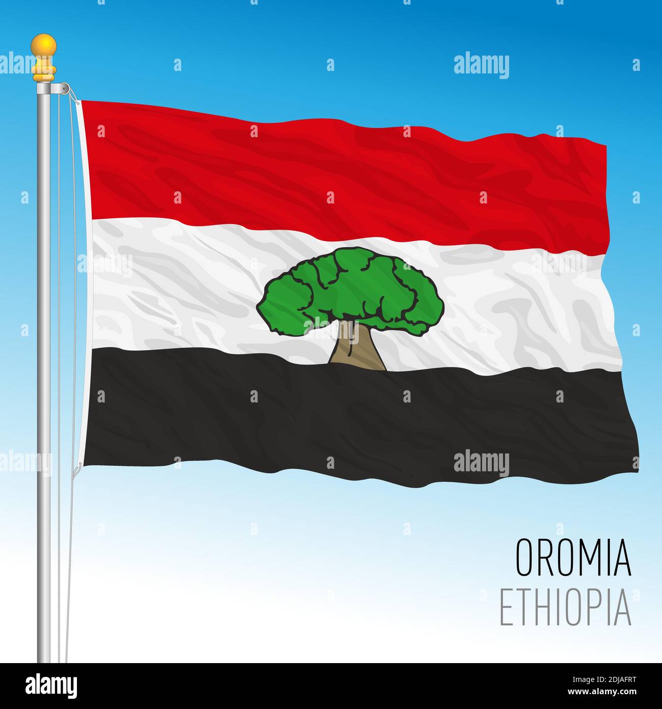 Drapeau régional d'Oromia, République d'Ethiopie, illustration vectorielle sur fond bleu ciel Illustration de Vecteur Drapeau régional d'Oromia, République d'Ethiopie, illustration vectorielle sur fond bleu ciel Illustration de Vecteur