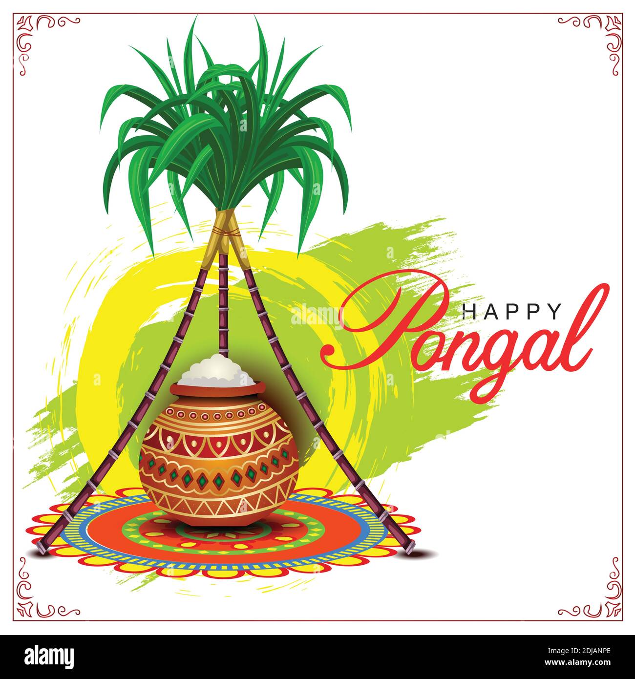 Illustration vectorielle du festival Tamil nadu de Happy Pongal. Illustration de Vecteur