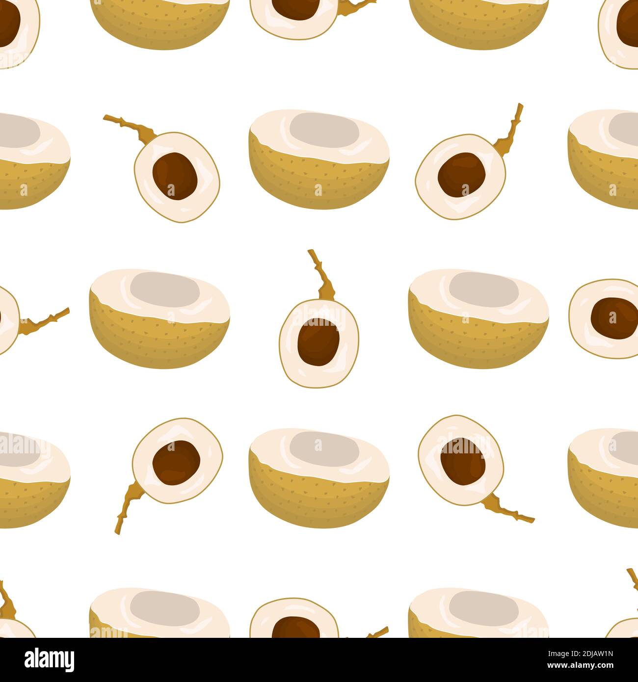 Illustration sur le thème de grandes couleurs sans couture longan, motif de fruits lumineux pour l'étanchéité. Motif fruit composé d'une belle longue sans couture. Simple Illustration de Vecteur