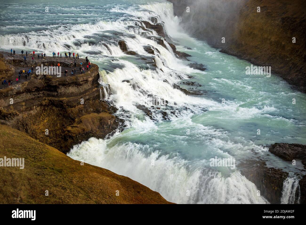Chute d'eau de Gullfoss partie de la visite du cercle d'or en Islande Banque D'Images