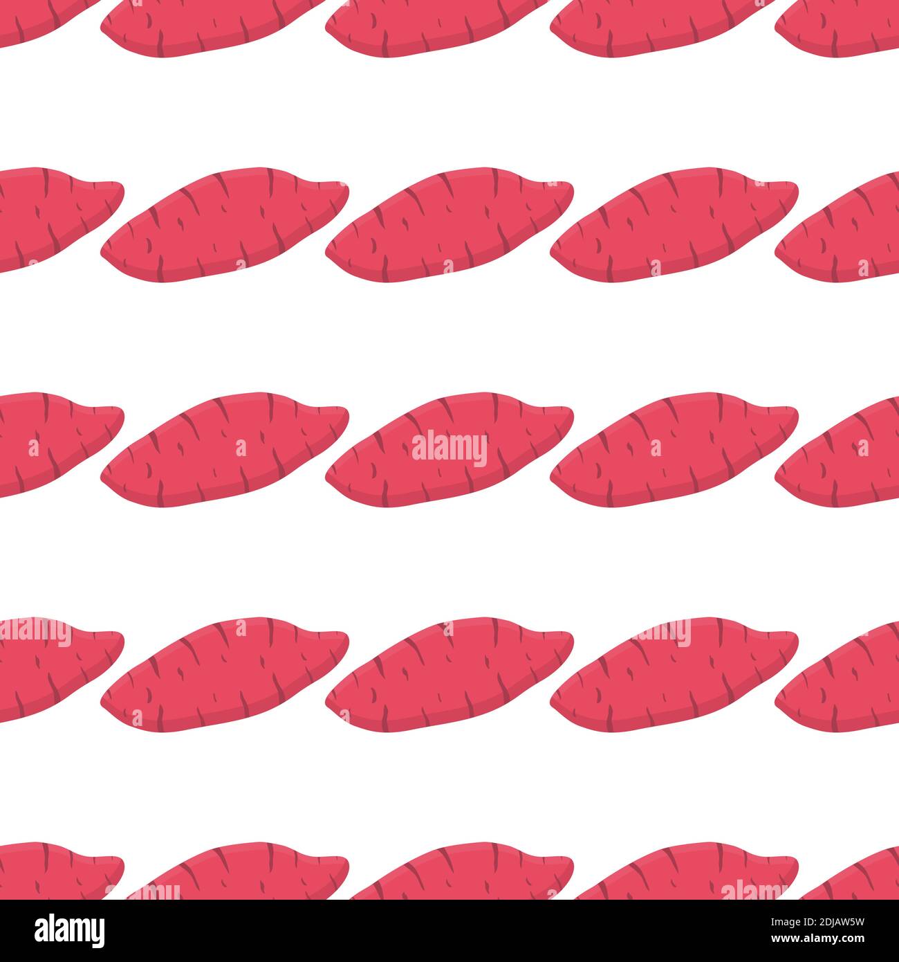 Illustration sur le thème de patate douce à motif lumineux, igname végétale pour le phoque. Motif végétal composé de belle patate douce, de nombreux igname. Simple Illustration de Vecteur