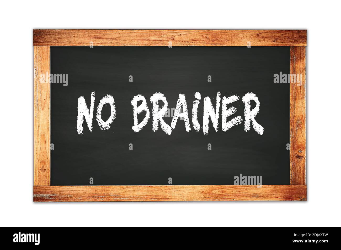 PAS de TEXTE DE BRAINER écrit sur le tableau noir de l'école de cadre en bois noir. Banque D'Images