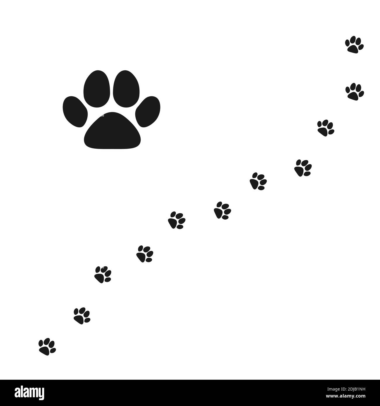 Patte chats. Icône d'empreinte PET plate. Illustration vectorielle isolée  sur fond blanc Image Vectorielle Stock - Alamy