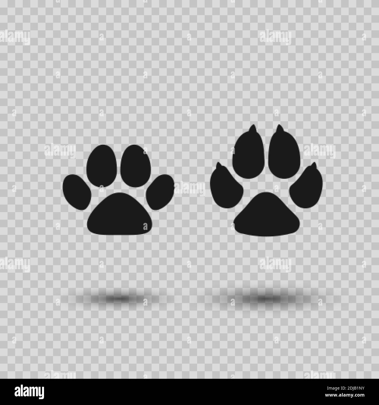 Imprimé chat et chien. Silhouette de Paw pour animaux. Illustration vectorielle Illustration de Vecteur