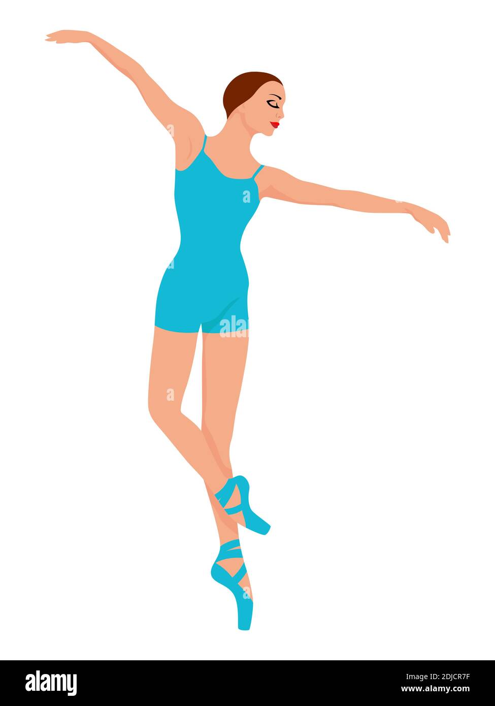 Ballerine élégante en léopard bleu, vecteur de dessin à la main, isolée sur fond blanc Illustration de Vecteur
