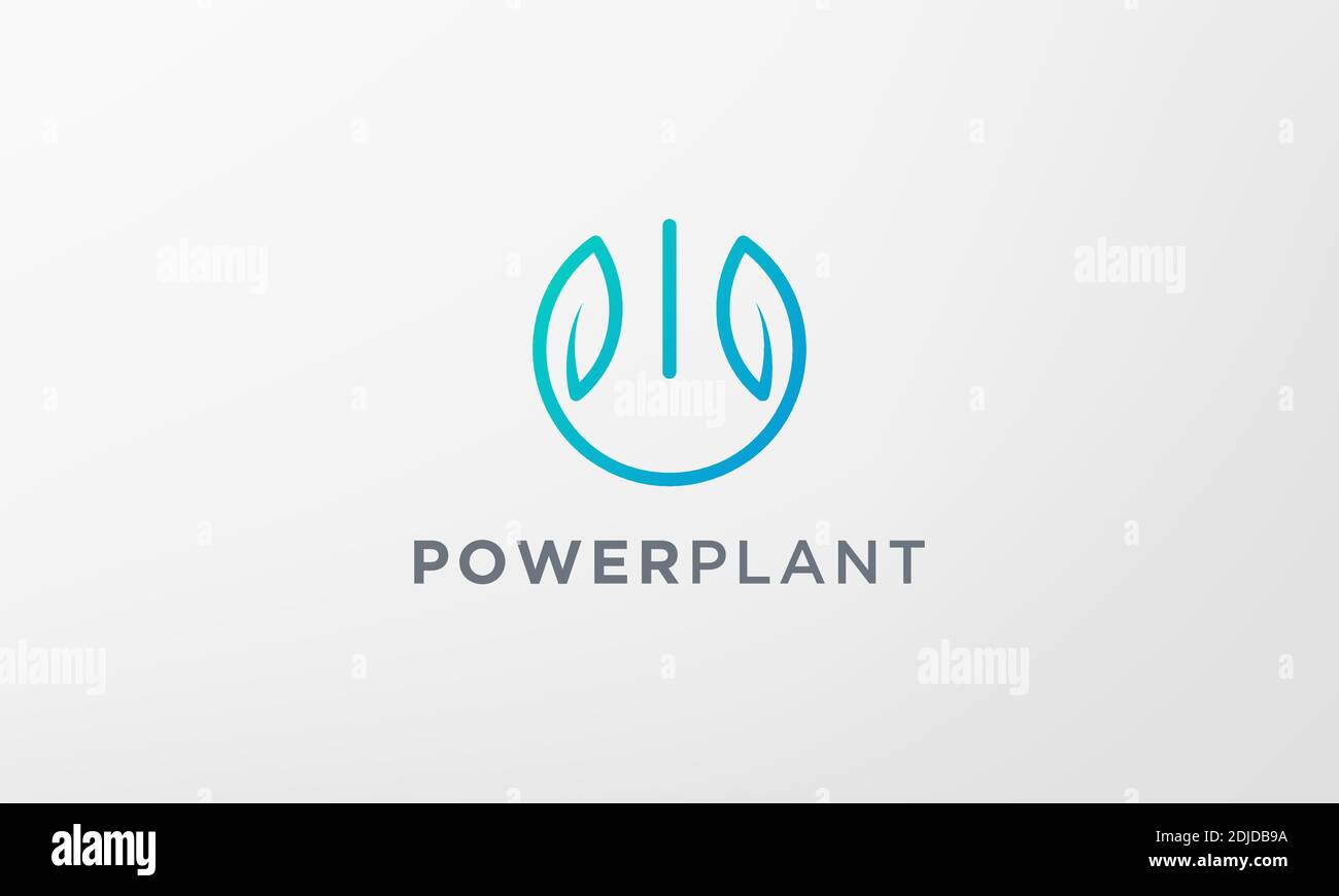 logo power leaf plant de forme moderne et minimaliste Illustration de Vecteur