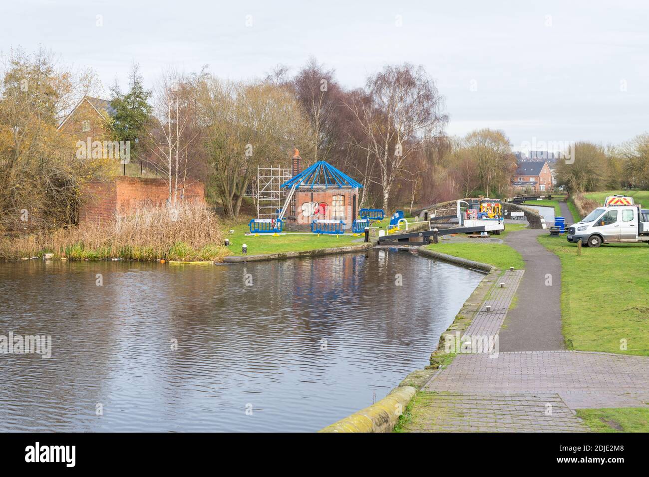 Rénovation du péage de Smethwick sur le canal de Birmingham à la jonction de Smethwick à Smethwick, Sandwell, West Midlands, Royaume-Uni Banque D'Images