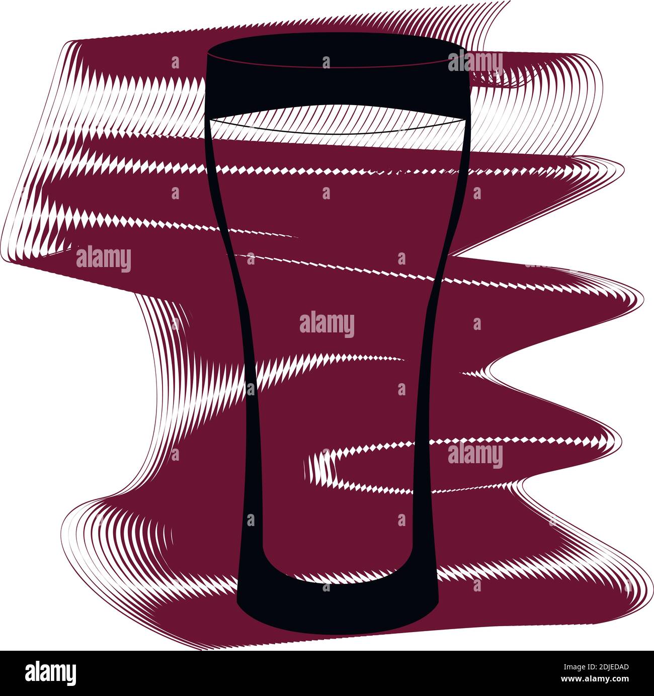 Icône en verre d'un ensemble. Icône sur les ondulations vinous isolées sur fond blanc. SPE 10. Illustration de Vecteur