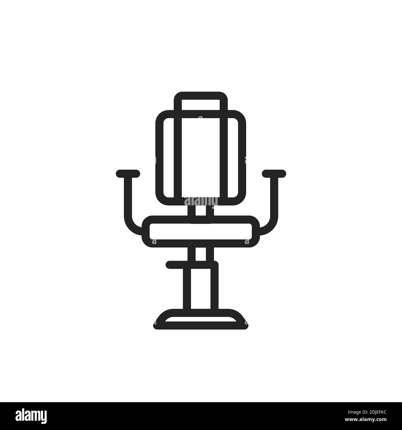 Icône de la ligne noire du fauteuil de coiffure. Elément vectoriel isolé Illustration de Vecteur
