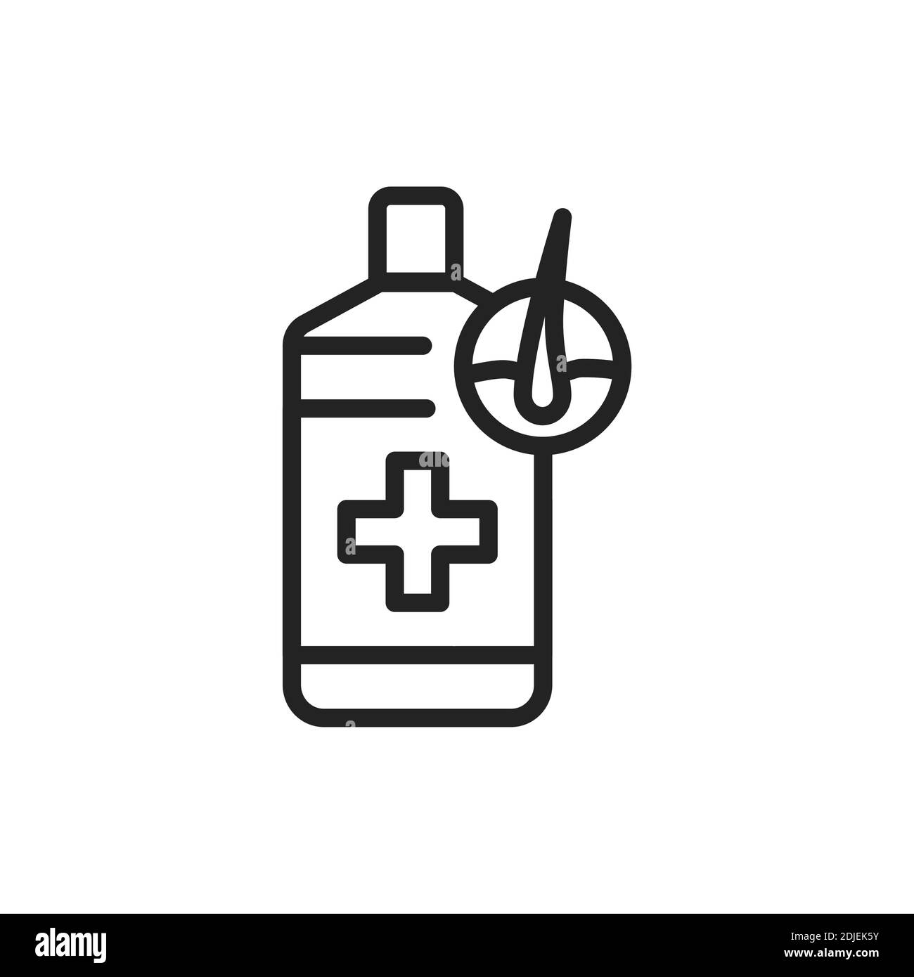 Icône de ligne noire pour le traitement des cheveux. L'industrie de la beauté. Illustration de Vecteur