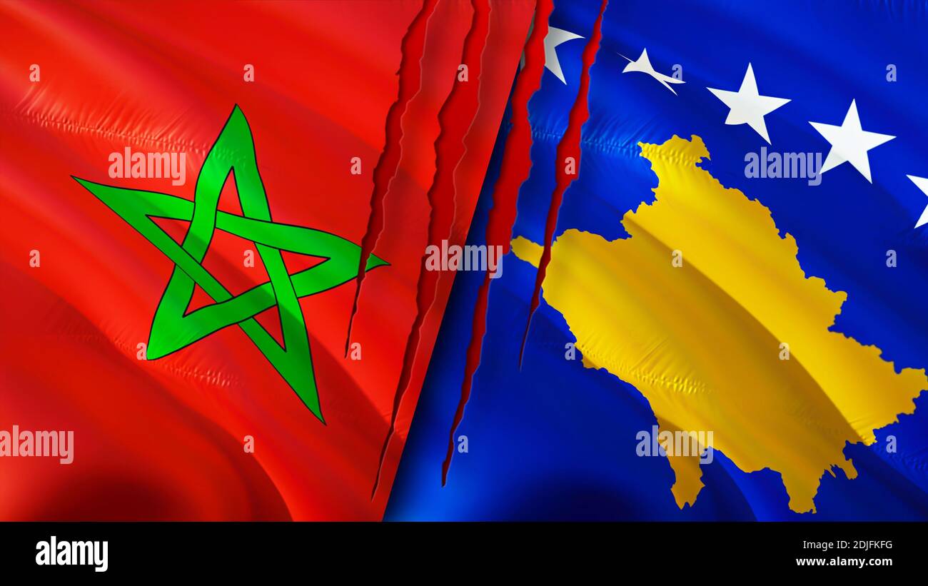Drapeaux du Maroc et du Kosovo. Motif drapeau en relief. Maroc drapeau du  Kosovo, image, papier peint. Maroc vs Kosovo image, rendu 3D. Maroc Kosovo  relatio Photo Stock - Alamy
