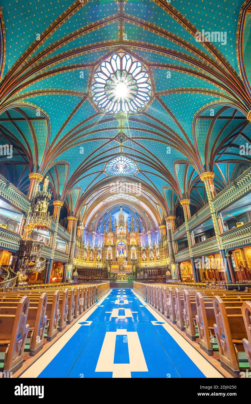 Basilique notre-Dame de Montréal, Canada Banque D'Images