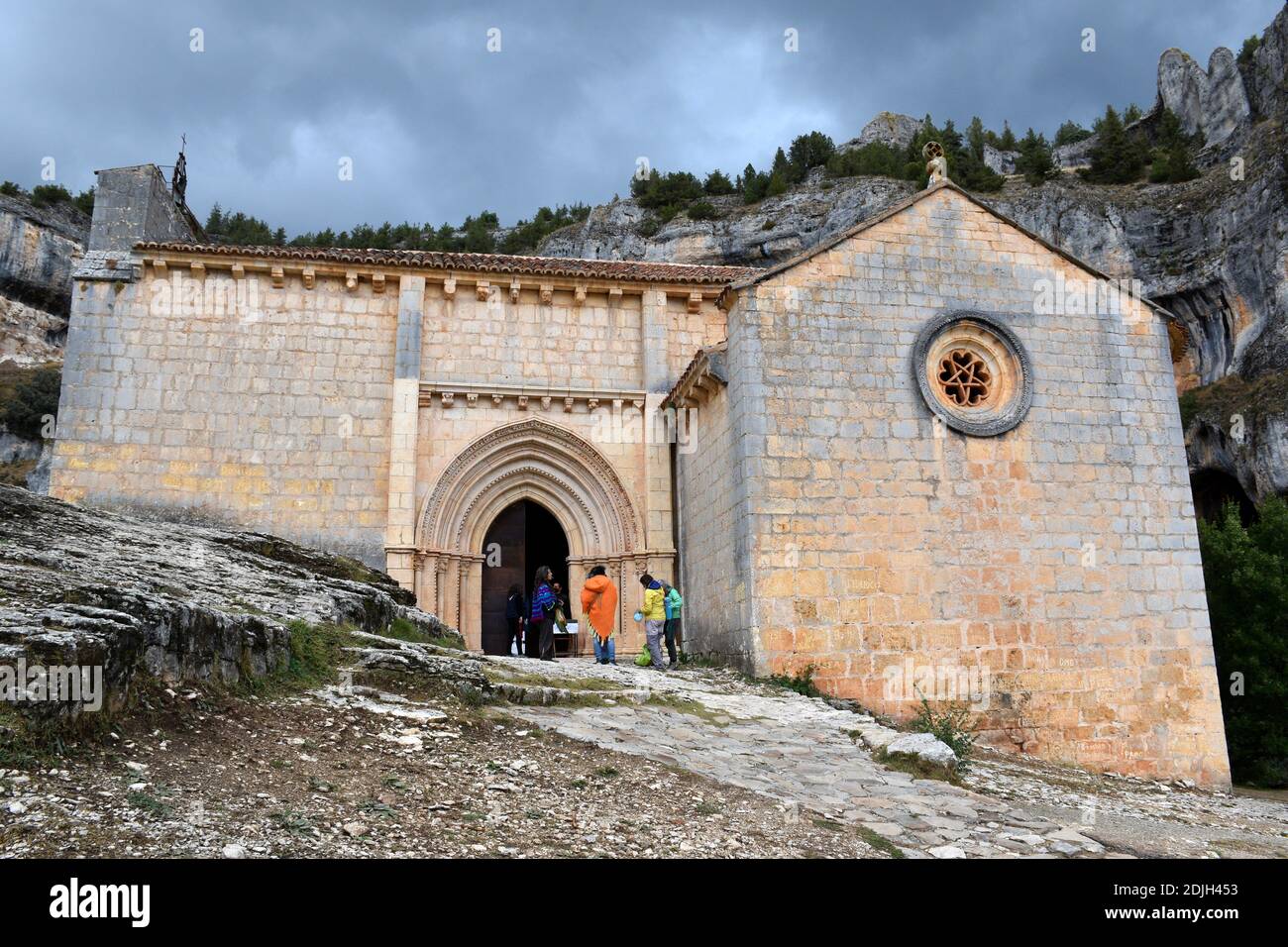 Ermitage Templier de San Bartolome dans le canyon de la rivière Lobos. Banque D'Images