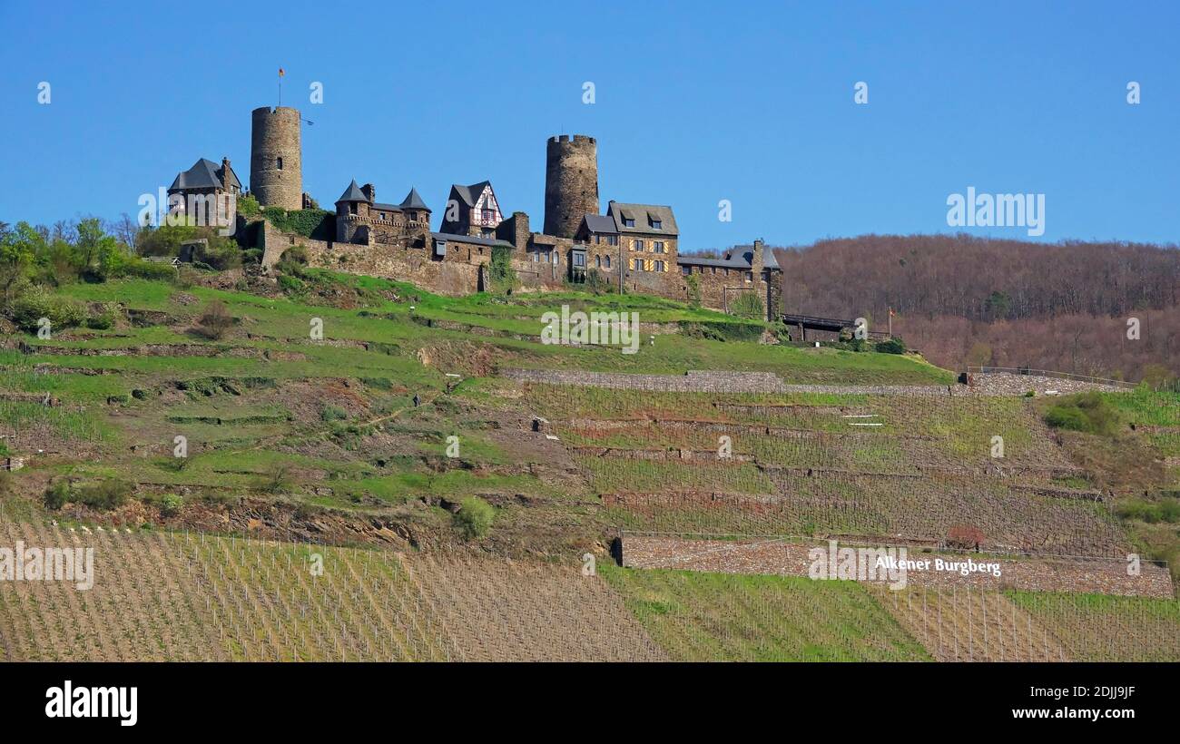 Château de Tdurant au-dessus d'Alken, vallée de la Moselle, Rhénanie-Palatinat, Allemagne Banque D'Images