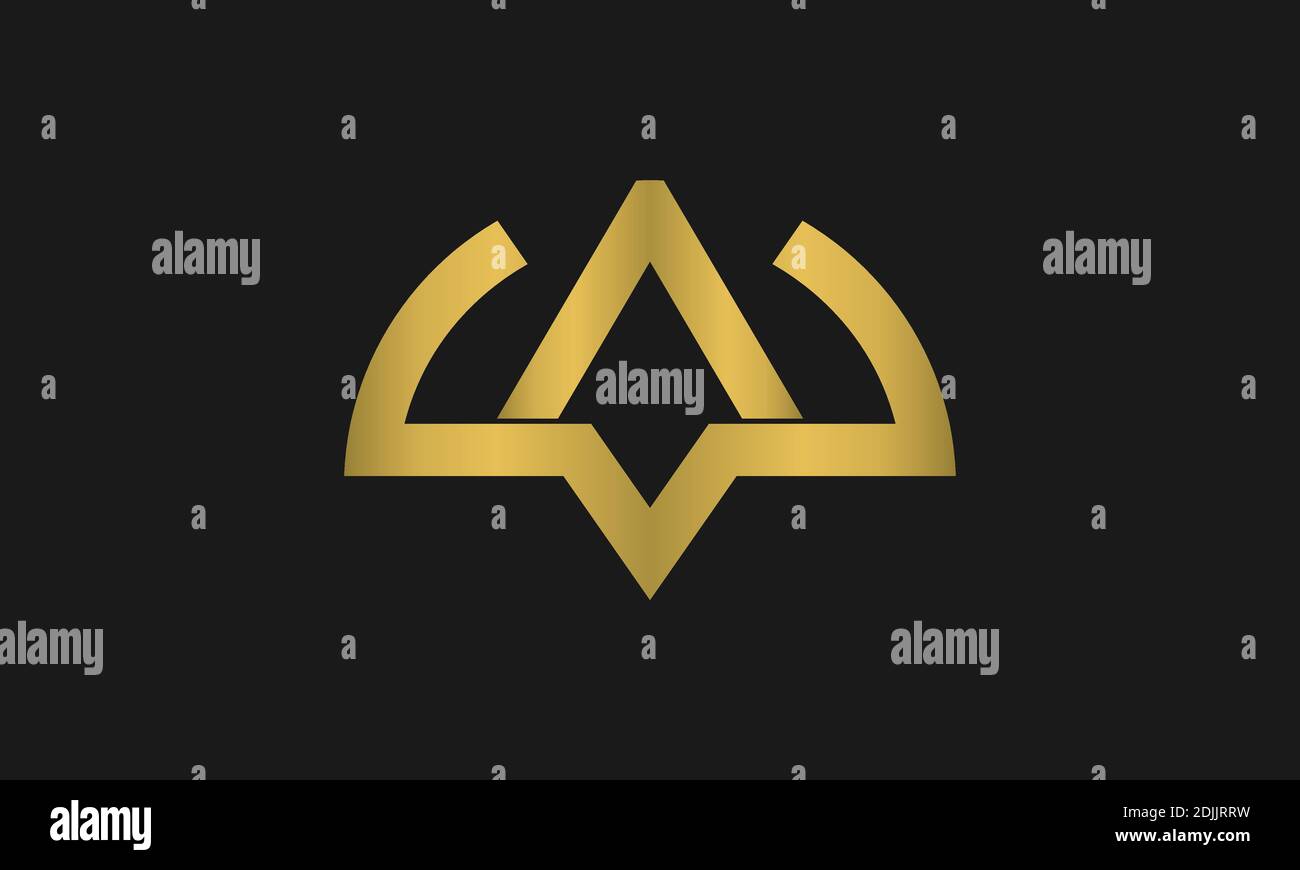 A , W , WA , AW logo de lettre et monogramme. Modèle de conception du logo de la couronne à lettres A et W. Logo abstrait de la couronne. Illustration de Vecteur