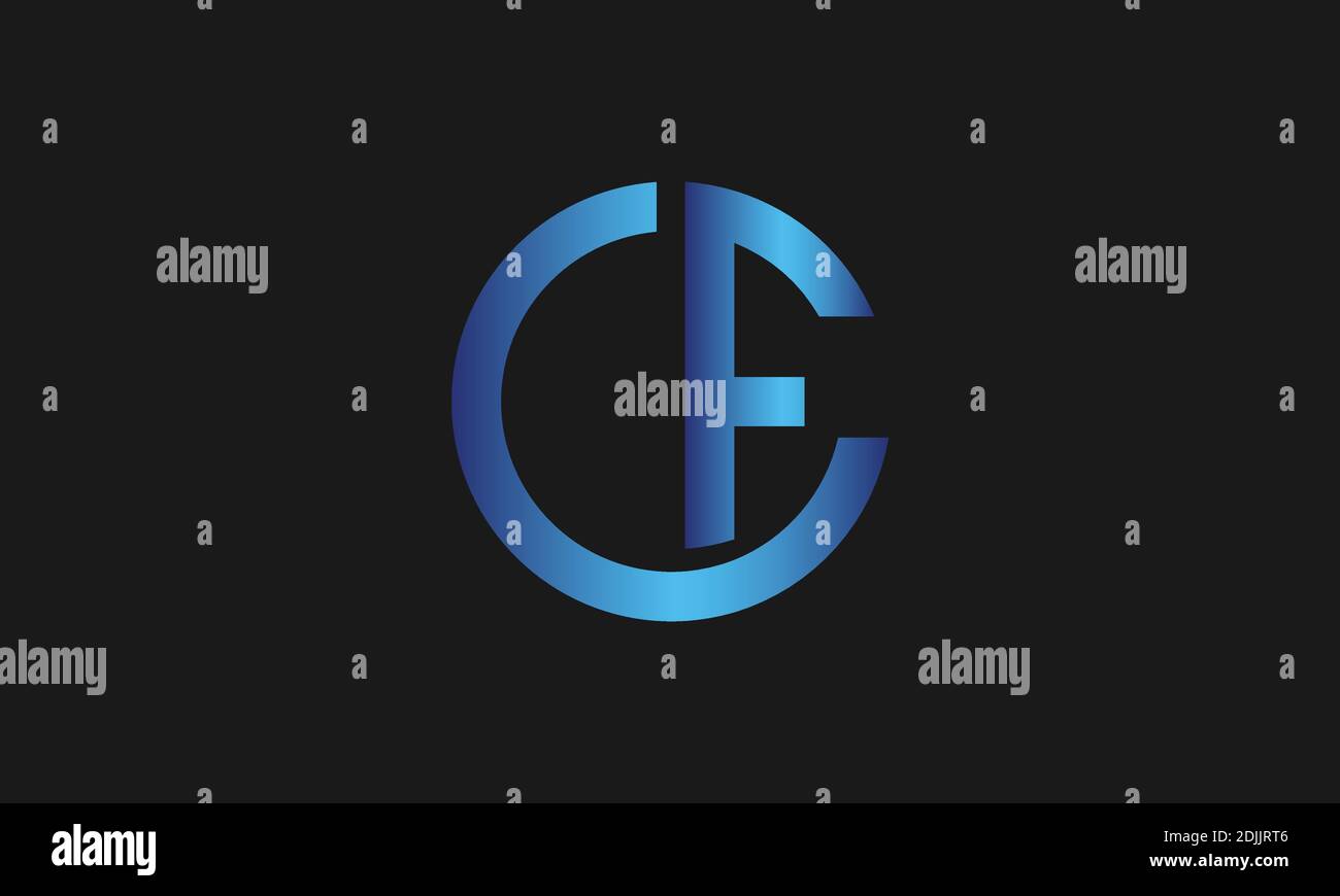 C , F , FC , CF lettre logo design et monogramme logo. Lettre initiale cf/fc logotype nom de la société design. Logo CK Emblem Capital Letter Modern Template Illustration de Vecteur