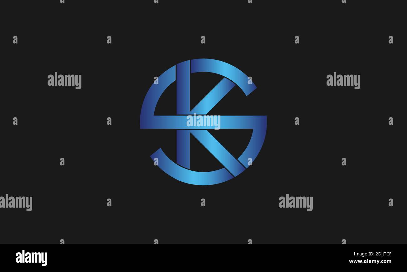S , K , SK , KS lettre logo design et monogramme logo. Lettre initiale sk/ks logotype nom de la société design. SK logo Emblem Capital Letter modèle moderne Illustration de Vecteur
