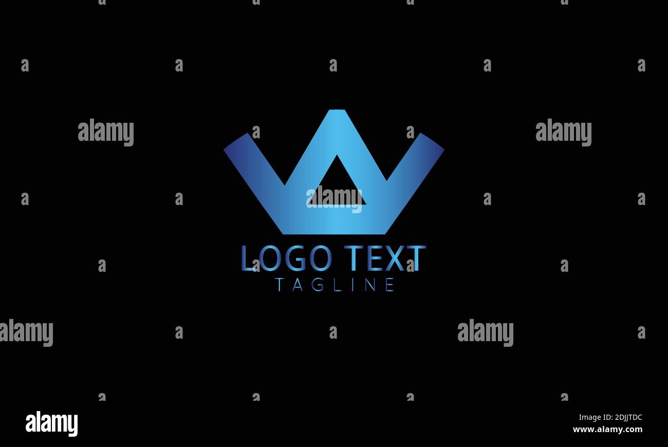 W, A, WA logo modèle dessin icône d'illustration vectorielle. Lettre a W et vecteur du logo du bateau à voile. Illustration de Vecteur