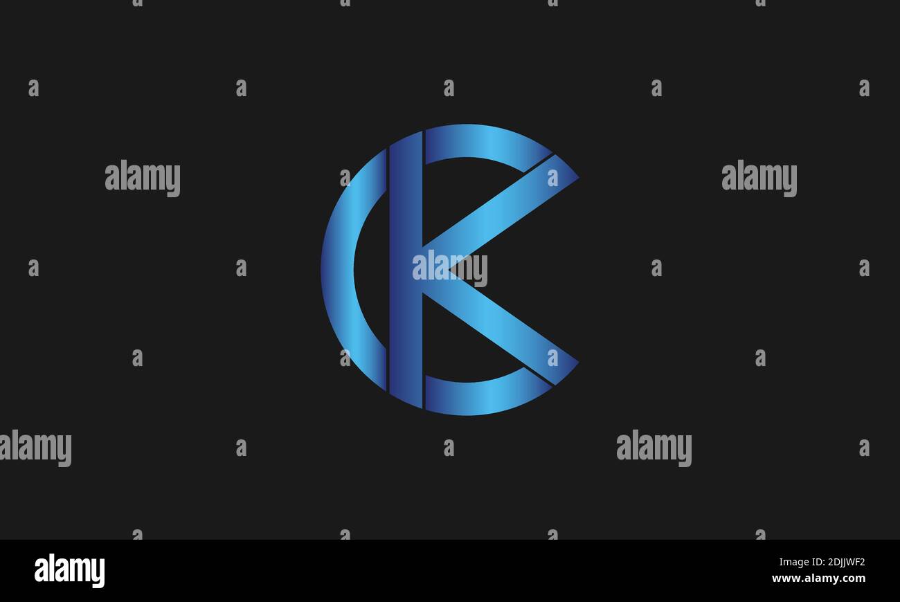 C , K , KC , CK lettre logo design et monogramme logo. Lettre initiale kc/ck logotype nom de la société design. Illustration de Vecteur