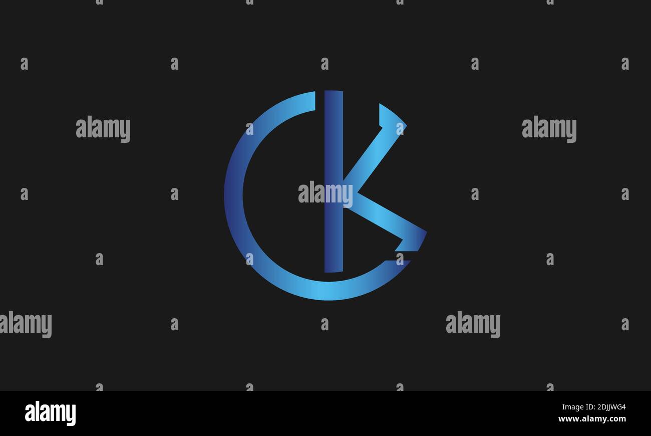 C , K , CK , KC lettre logo design et monogramme logo. Lettre initiale CK/kc logotype nom de la société design. Illustration de Vecteur