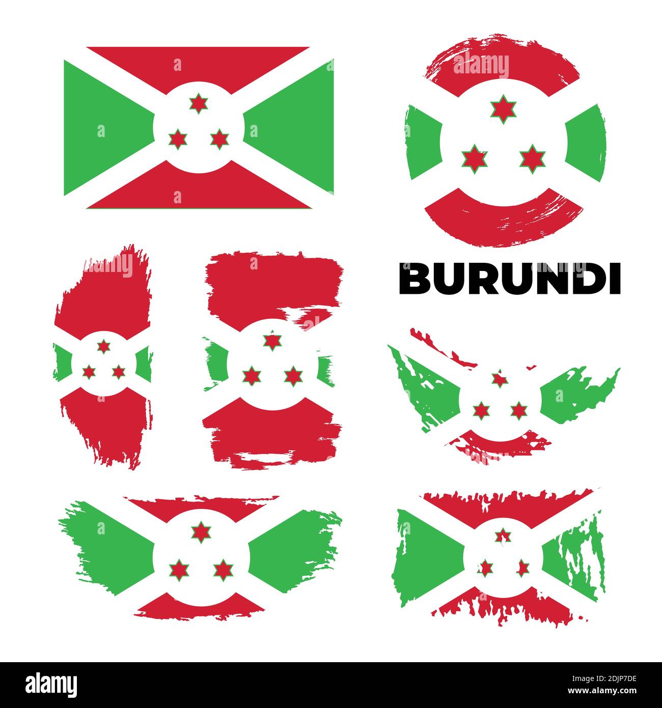 Drapeau national du Burundi dans les couleurs et les proportions originales Illustration de Vecteur