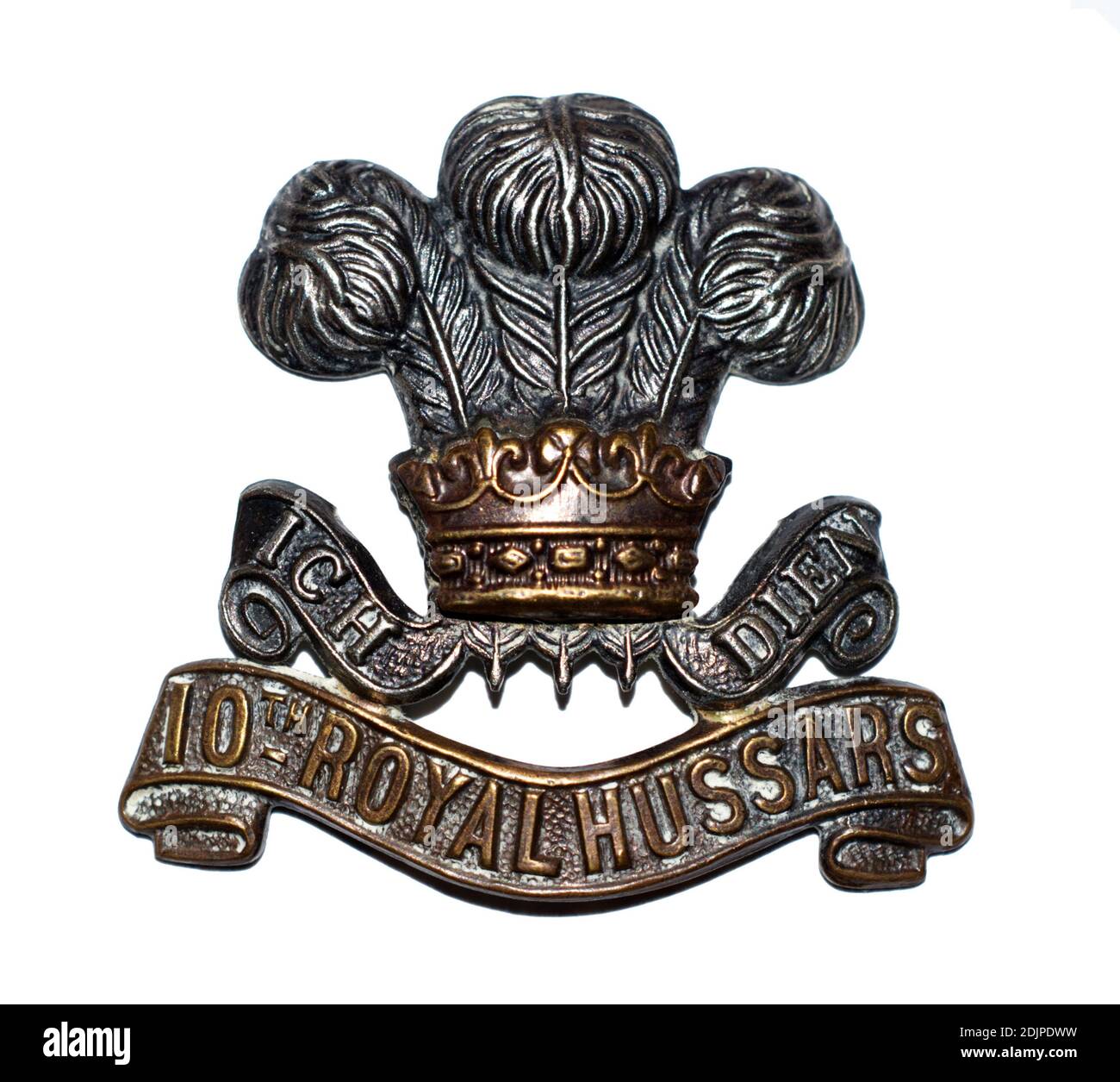 Un insigne de chapeau du 10e Royal Hussars c. 1896-1969. Banque D'Images