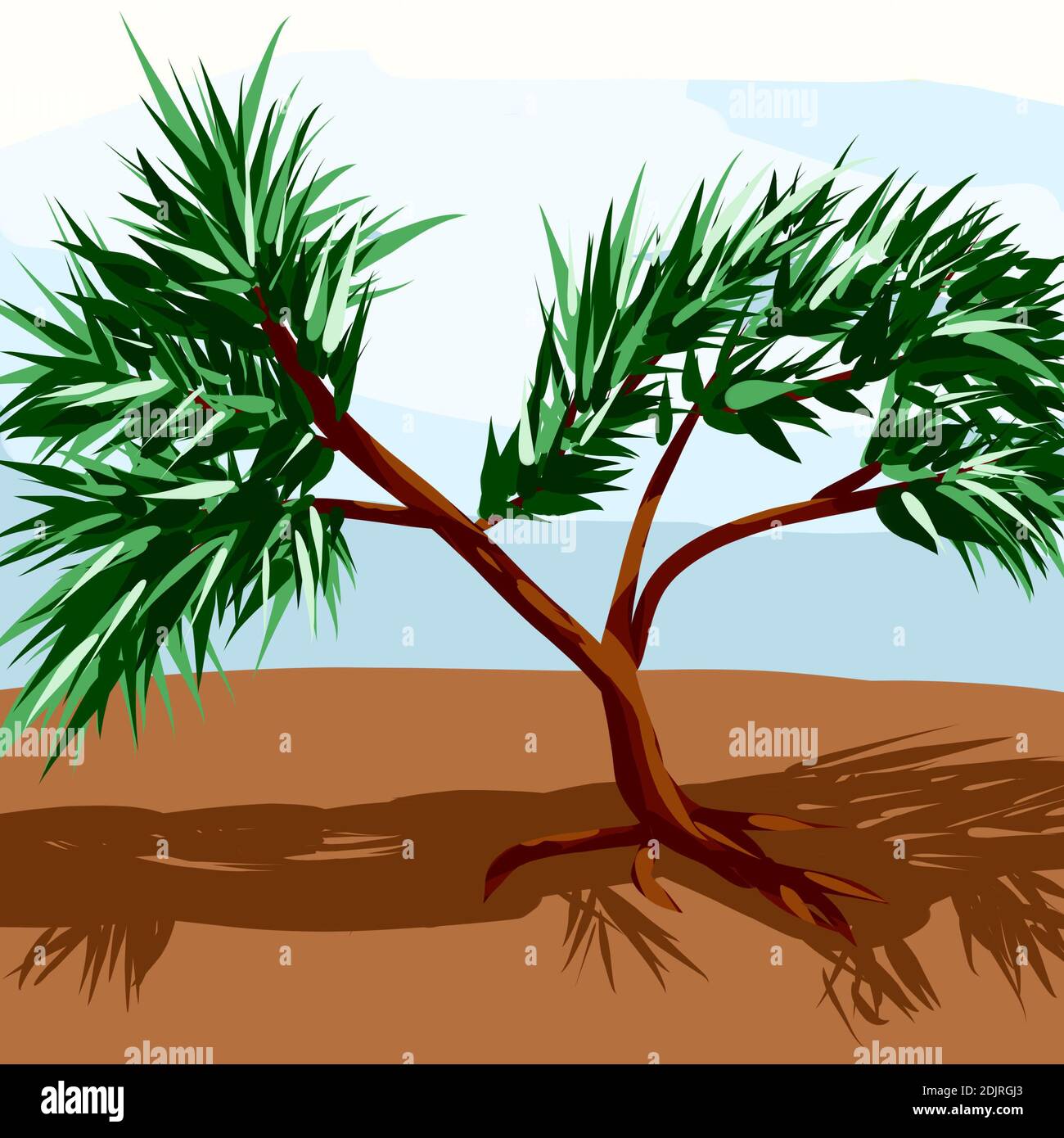 Illustration de l'arbre par temps ensoleillé Banque D'Images