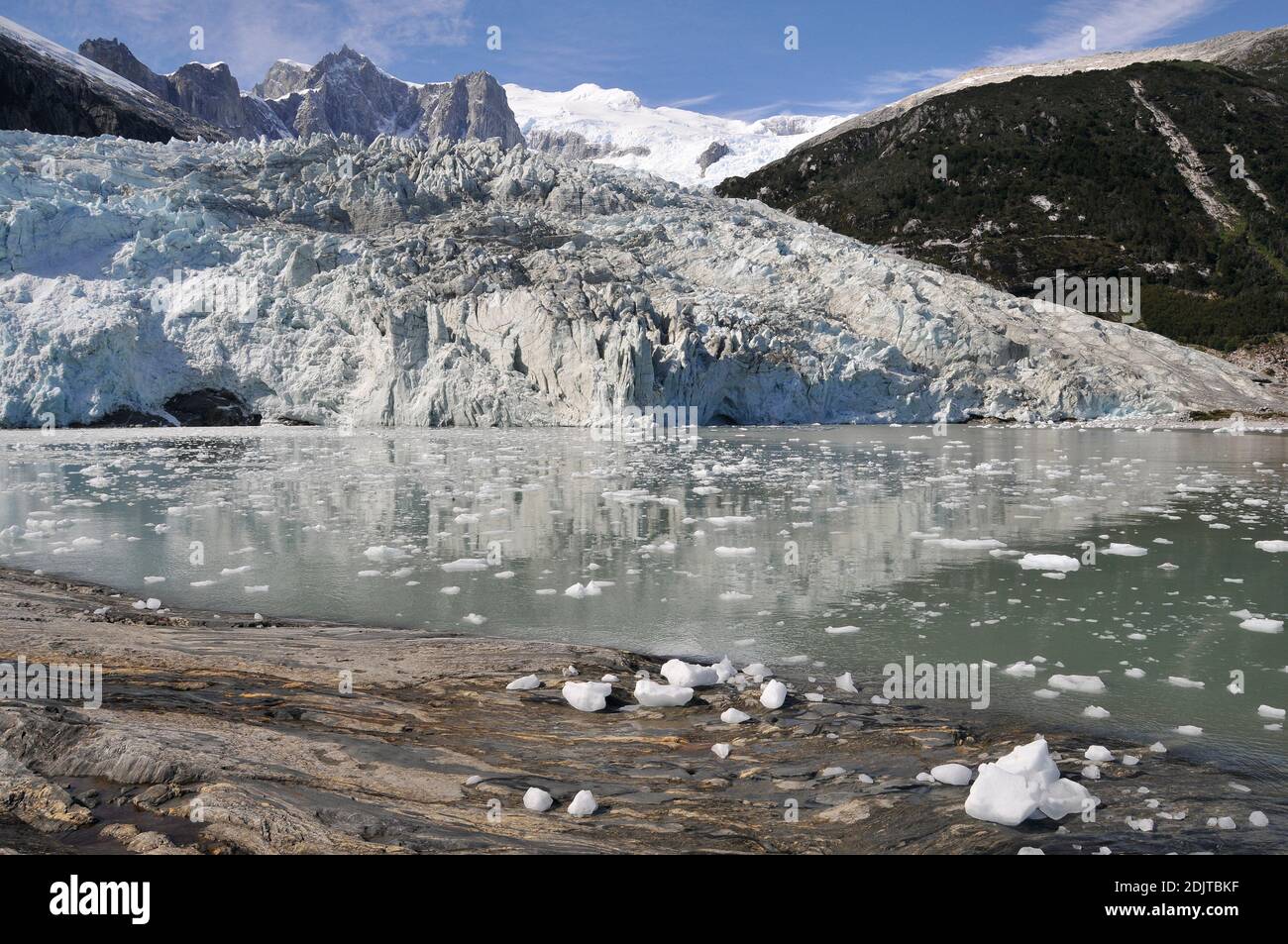 Amérique du Sud, Chili, région de Xll, Tierra del Fuego, Cruceros Australis M / S via Australis, Beagle Channel, glacier de Pia Banque D'Images