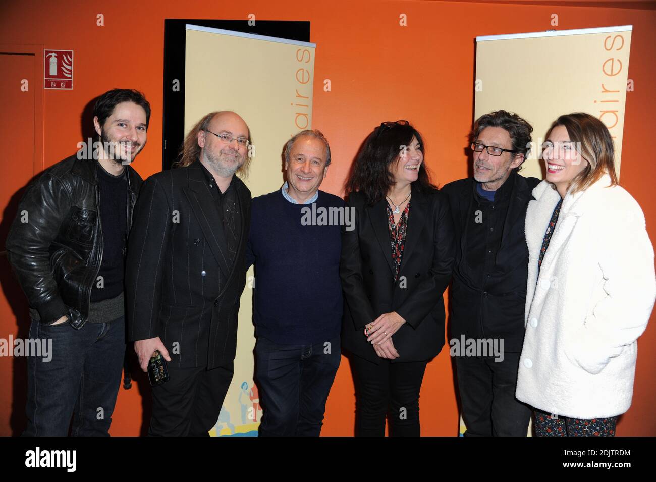 Alexandre Philip, Philippe Braunstein, Patrick Braoude, Sophie Deloche,  Nils Tavernier and Anais Fabre attending the launching party of France 2  webseries 'Vestiaires' season 6 and 'Vestiaires liberes' season 2, at  Gaumont Opera