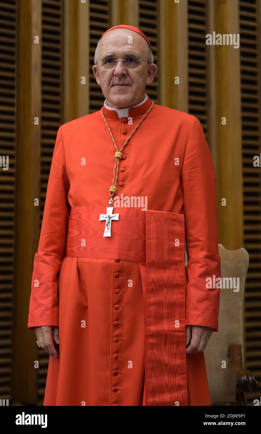 Le cardinal Carlos OSORO SIERRA, récemment élevé, assiste à une visite de courtoisie à la suite d'un consistoire le 19 novembre 2016 à la salle d'audience Paul VI au Vatican. Le pape François a créé 17 nouveaux cardinaux du monde entier. Photo par Eric Vandeville/ABACAPRESS.COM Banque D'Images Le cardinal Carlos OSORO SIERRA, récemment élevé, assiste à une visite de courtoisie à la suite d'un consistoire le 19 novembre 2016 à la salle d'audience Paul VI au Vatican. Le pape François a créé 17 nouveaux cardinaux du monde entier. Photo par Eric Vandeville/ABACAPRESS.COM Banque D'Images