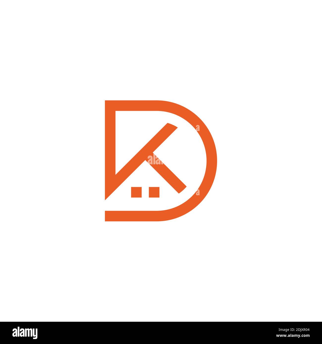 home forme lettre dk simple géométrique ligne symbole logo vecteur Illustration de Vecteur