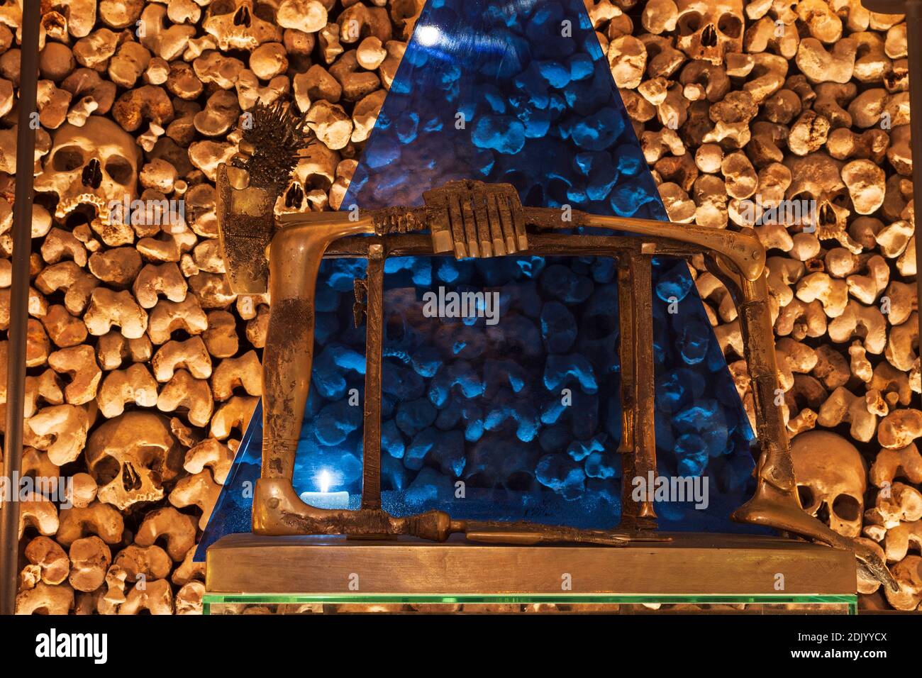 Brno (Brünn), Ossuary à l'église Saint-Jacques (Kostnice u sv. Jakuba), des crânes dans la vieille ville, Jihomoravsky, Südmähren, Moravie du Sud, Tchèque Banque D'Images