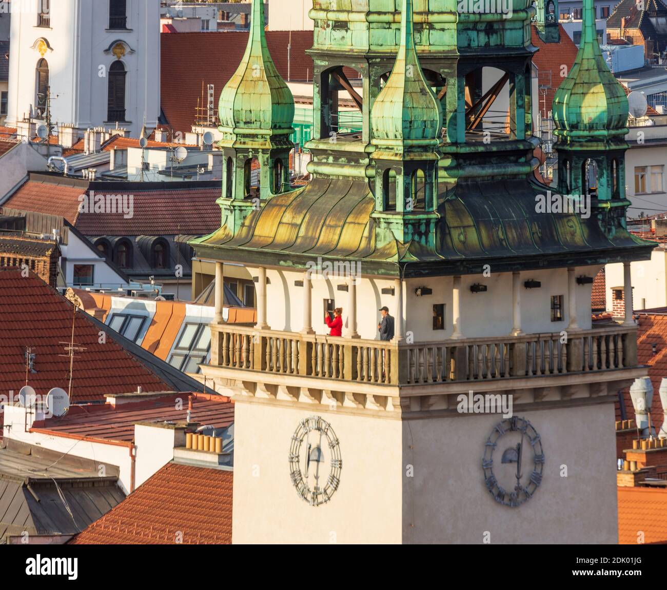 Brno (Brünn), Vieille ville avec la tour de la Vieille ville, Jihomoravsky, Südmähren, Moravie du Sud, Tchèque Banque D'Images