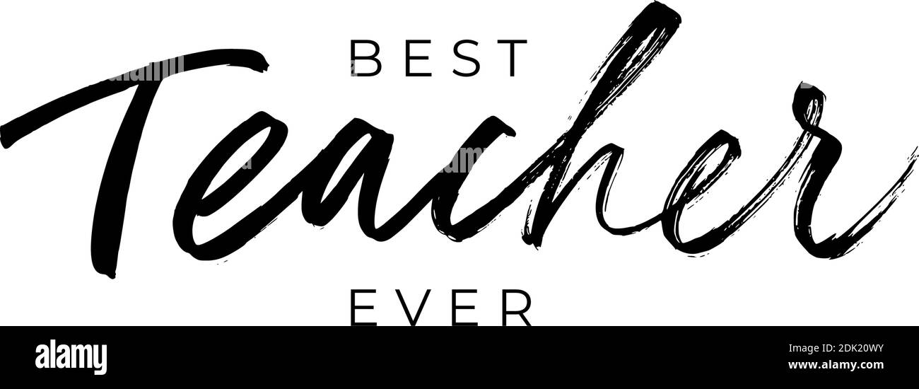 Meilleure carte de vœux de professeur à la main. Illustration de Vecteur