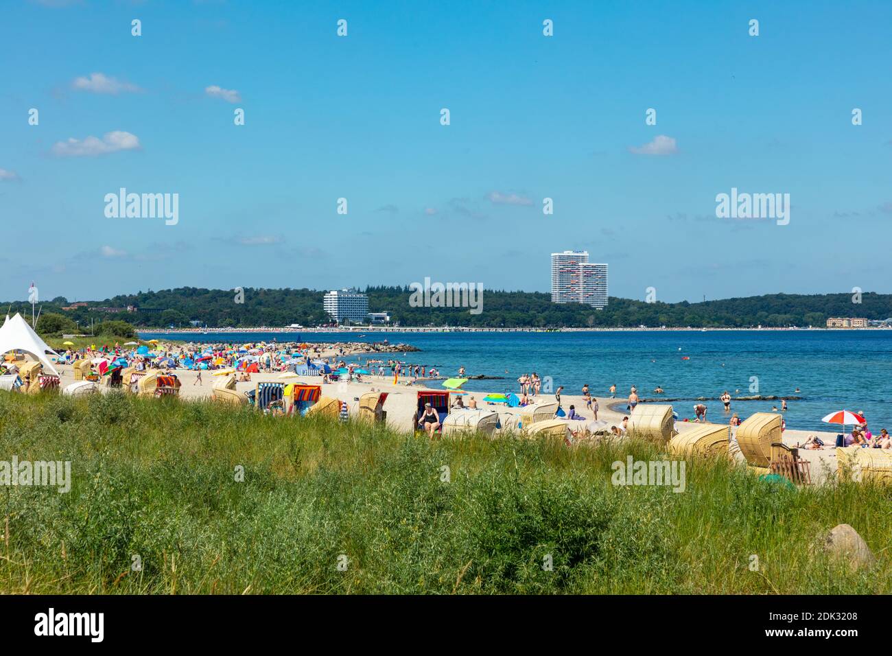 Allemagne, Schleswig-Holstein, Niendorf, vue sur la plage vers Timmendorfer Strand Banque D'Images