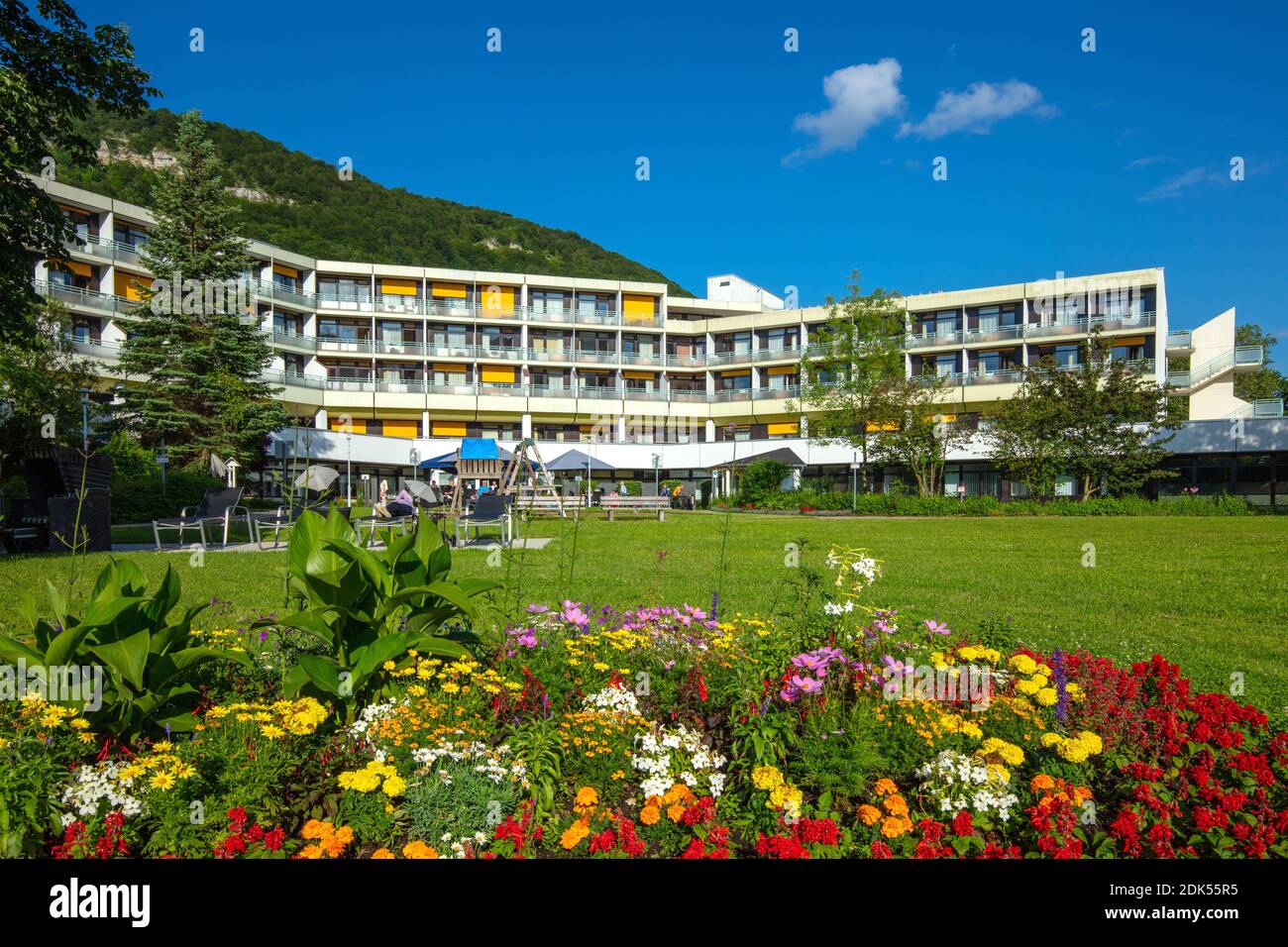 Allemagne, Bade-Wurtemberg, ville de Bad Urach, jardins de spa, cliniques spécialisées Hohenurach Banque D'Images