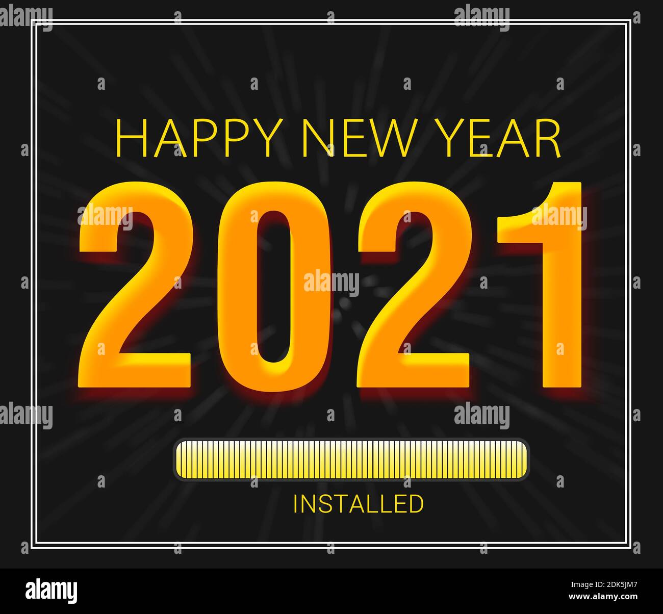 Bonne année 2021 installée sur fond gris foncé . 2021 Art de bannière, conception de carte ou illustration de la nouvelle année Banque D'Images