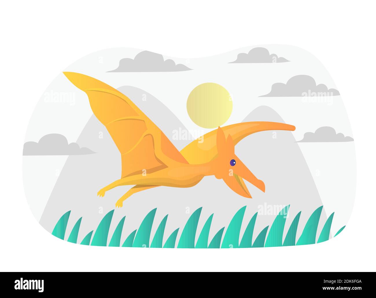 Pterodactyl Flat Illustration Vector Graphic. Illustration de Vecteur
