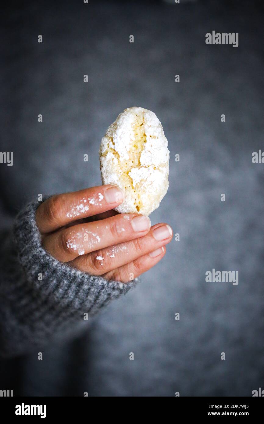 Ricciarelli di Siena, biscuits aux amandes italiennes Banque D'Images