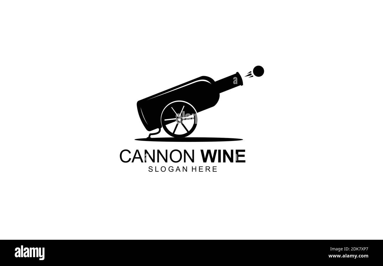 logo cannon Wine concept symbole Illustration Illustration de Vecteur
