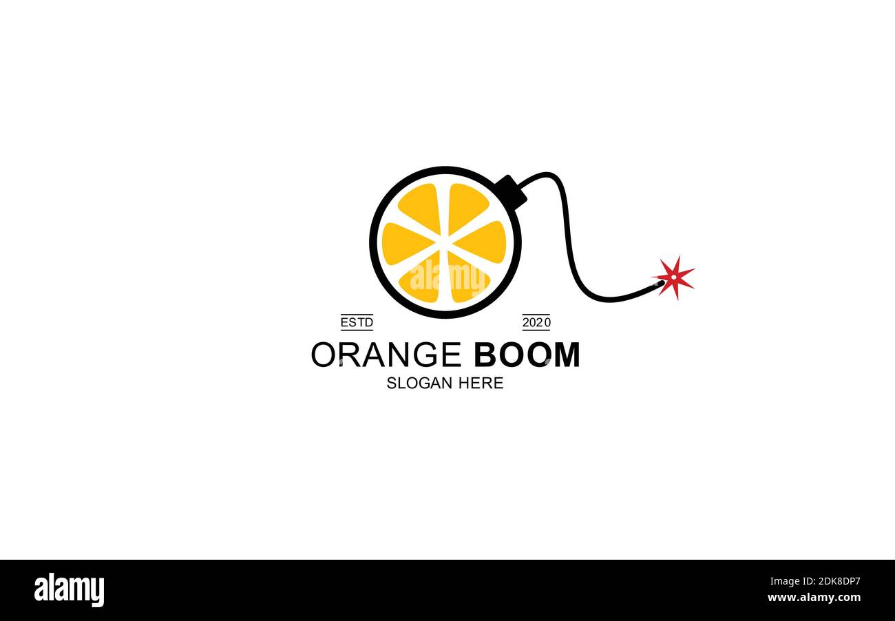 Logo citron bombe symbole Icon design inspiration. Fruits frais au citron le jour de l'été Illustration de Vecteur