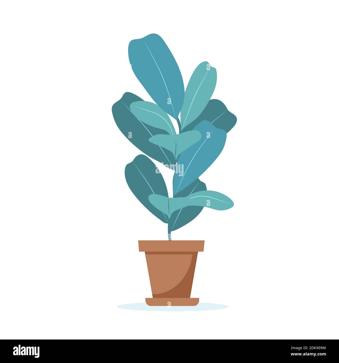 Maison plante mignon illustration dans le style plat Banque D'Images