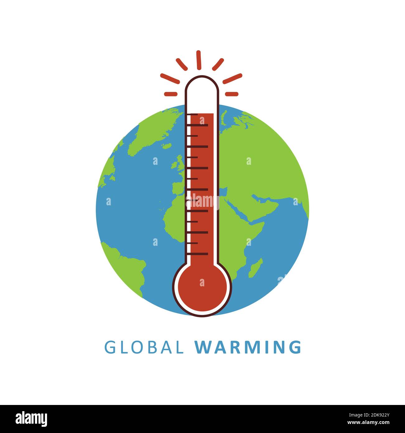 Thermomètre thermique pour le réchauffement climatique et illustration du  vecteur de terre EPS10 Image Vectorielle Stock - Alamy