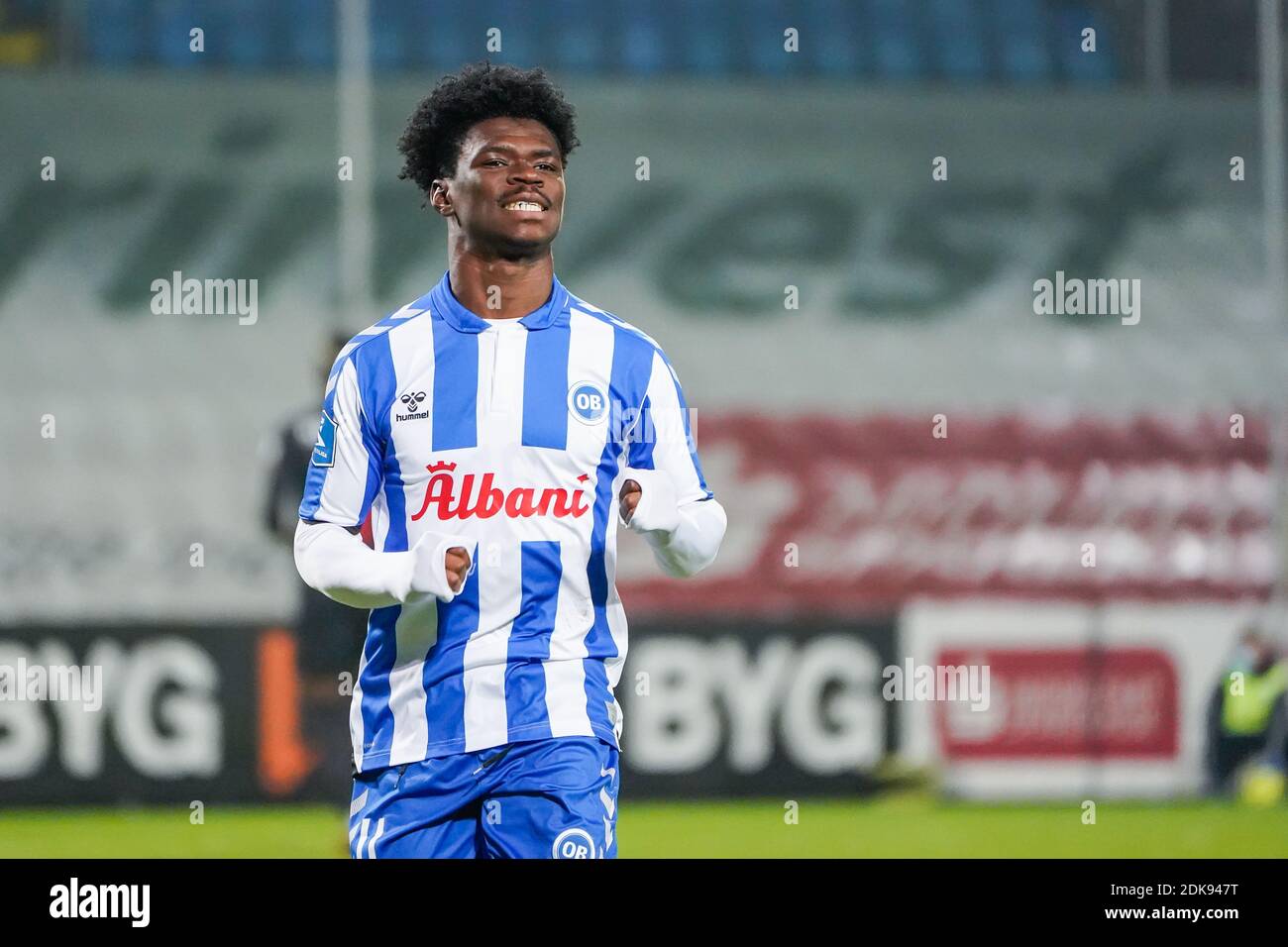 Odense, Danemark. 14 décembre 2020. Emmanuel Sabbi (11) d'OB vu pendant le match 3F Superliga entre Odense Boldklub et FC Midtjylland au Parc d'énergie de nature à Odense. (Crédit photo : Gonzales photo/Alamy Live News Banque D'Images