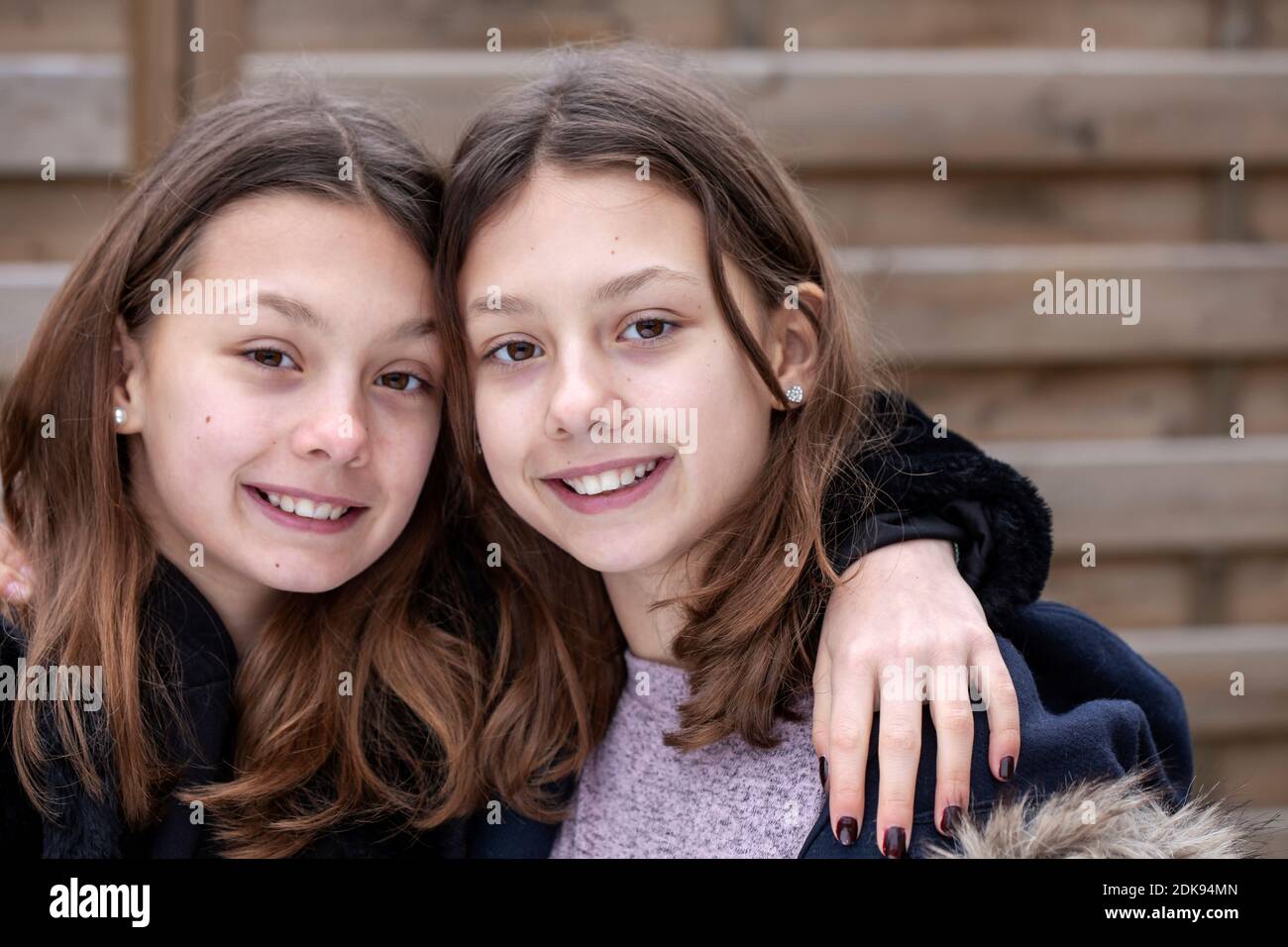 Portrait of smiling girls Banque D'Images