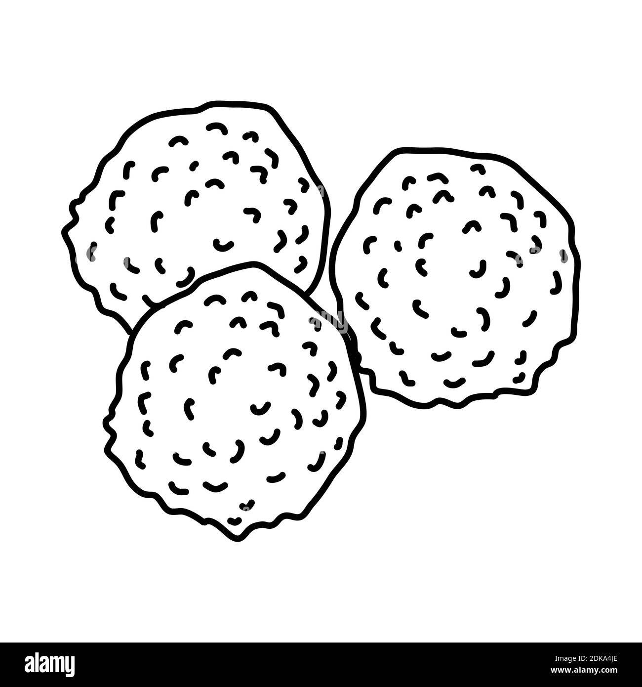 Icône bison Meatballs. Style d'icône Doodle dessiné à la main ou Contour Illustration de Vecteur