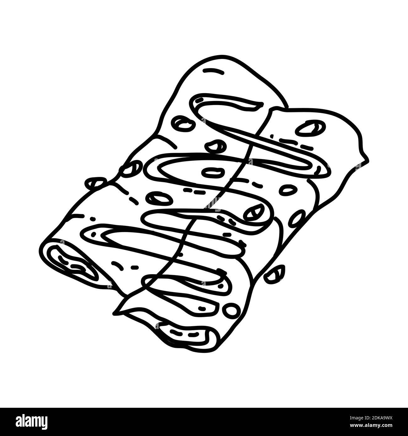 Poulet Enchiladas icône. Style d'icône Doodle dessiné à la main ou Contour Illustration de Vecteur