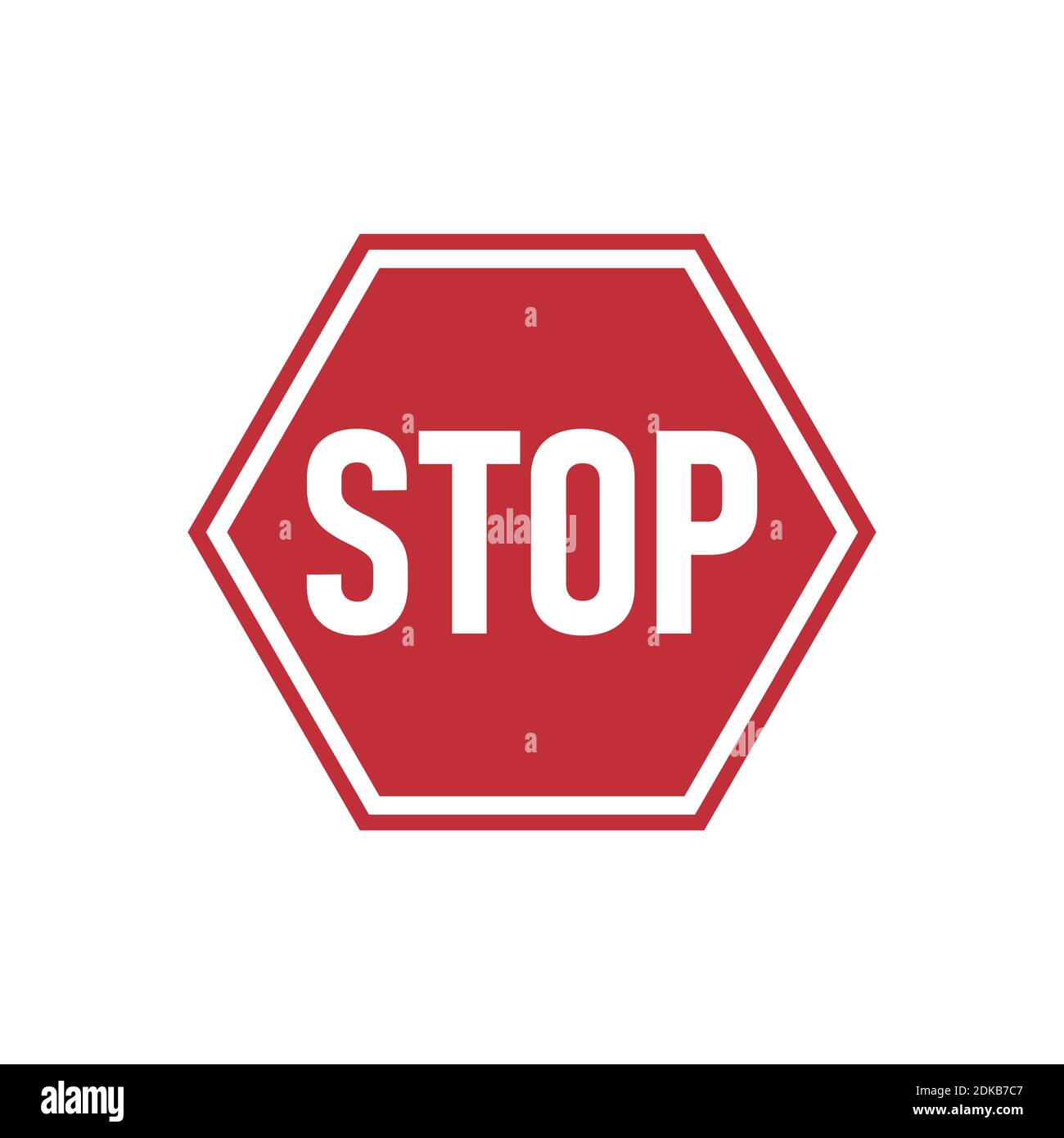 Illustration vectorielle de l'icône du panneau d'arrêt rouge. Icône d'arrêt rouge avec icône de texte à plat pour les applications et les sites Web Illustration de Vecteur